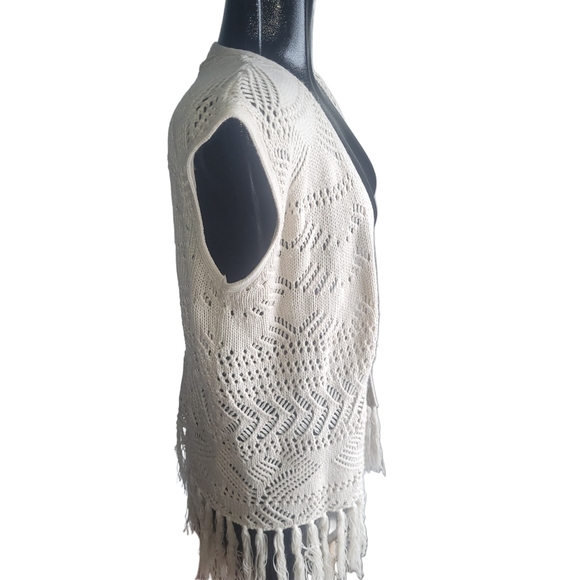 Guilty Cream Open Knit Sweater Vest L - Picture 4 of 7